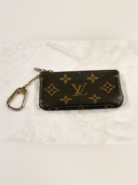 Louis Vuitton Monogram Key Pouch Coin Purse Card Holder LV Mini Wallet